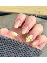 3Dお花付きグラデーションネイル
