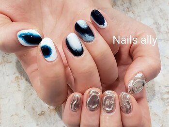 ネイルズアリー 立川店(Nails ally)/ニュアンスネイル×ミラーネイル