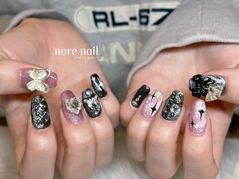 ノレネイル(nore nail)/黒紫 マグネット つけ放題