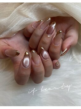 イフビューティー 上野御徒町店(If beauty)/上品なミラーフレンチネイル