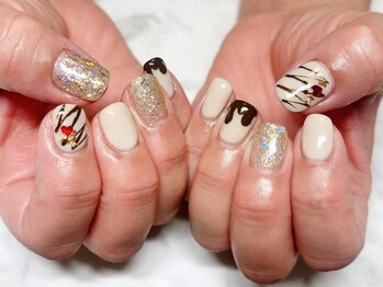 チョコレート風ネイル