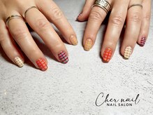シェル ネイル(Cher nail)/春チェックネイル【Cher nail】