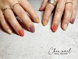 春チェックネイル【Cher nail】