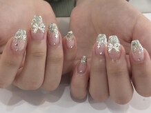 ネイルメゾン 梅田(NAIL MAISON)/ラメグラデーションリボン