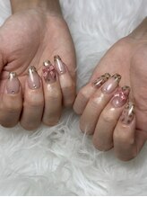 フラワーズネイル(flowers nail)/ガーリー レオパード