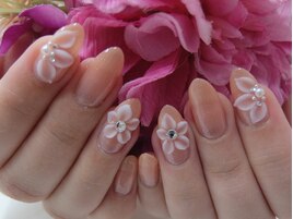 3D花長さ出し10本スカルプネイル
