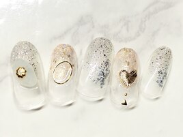 ラメグラ×パーツアート