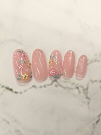 ピンクベージュお花