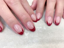 ヴィーナ 山口店(Vina)/赤フレンチ＋ラメライン