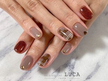 ネイルアトリエルカ(nail atelier LUCA)/W-472 大人可愛いチェックネイル
