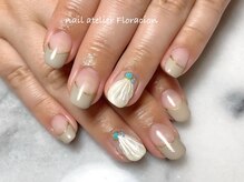 ネイルアトリエ フロラシオン/定額　ハーフ人魚の鱗ネイル