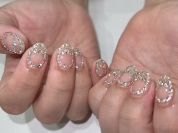 エイト アイラッシュアンドネイル 大宮店(eight)/キラキラ囲みストーンデザイン