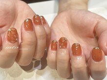 ネイルサロン イントゥ(into_)/ミラーフレンチ　フラワー