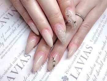 プロフェッショナル ネイルサロン ラヴィアス(LAVIAS)/スカルプ☆ワンカラ-＋アート2本