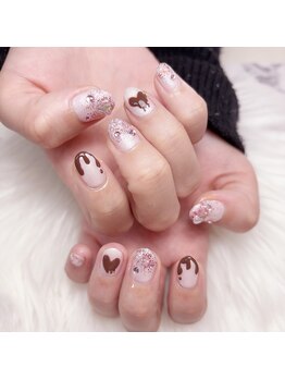 カメレオンネイル/バレンタインネイル