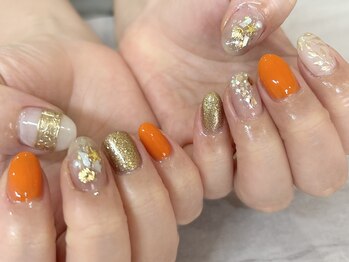 オレンジ×夏×ゴールド