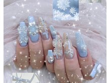 ネイル アリーズ セカンド(nail Allies 2nd)/リボン 水色 メンカラ オーロラ