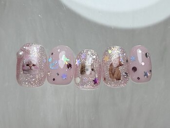 ネイルメゾン 渋谷店(NAIL MAISON)/キラキラネコネイル¥7500