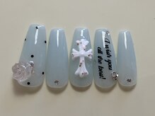 ジェミーネイル シンジュク(Jemiy nail shinjuku)/ターコイズ筆記体クロス¥9480