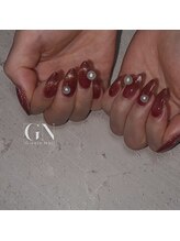 ジゼルネイル(Gisele Nail)/マグネットフレンチ×パール