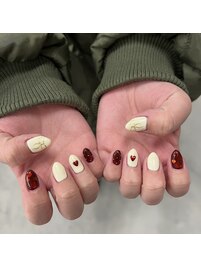 バレンタインネイル