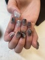 ネイルスタジオ マルア 高崎店(Nail Studio Malua...) ショートネイル×Blackニュアンスで大人クールに!