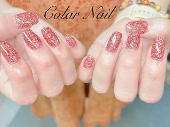 コラールネイル 本町(Colar Nail)/あたたかみカラーと大胆な輝き