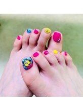 ネイルサロン 阡夜一夜/ハワイカラフルフットネイル