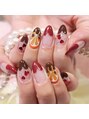 アンドシュシュネイル(&CHOU CHOU nail) マイネイル♪美味しそうなオランジェとハートフレンチ