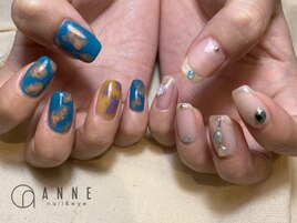 【パラジェル】ちぐはぐネイル