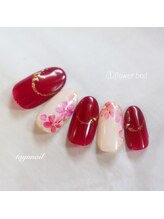 たゆ ネイル(たゆnail)/９月新作☆紅白フラワーネイル