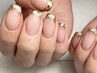 【初回オフ無料】Hand ガラスフレンチネイル★ウォーターケア込み￥9,900