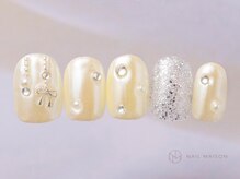 ネイルメゾン 渋谷店(NAIL MAISON)/イエローパールリボン¥6500