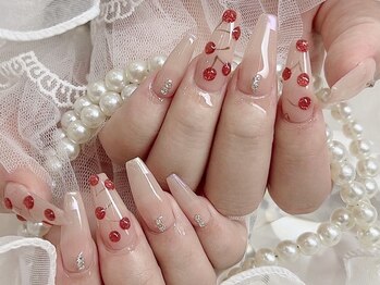 ティティネイルバー(T.T Nail Bar)/チップ長さ出しチェリーネイル