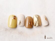 アイネイルズ 横浜EAST店(I-nails)/くすみメタリック凸凹ニュアンス