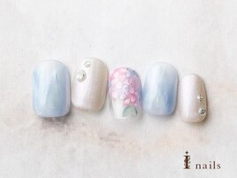 水滴ぷっくりオーロラ紫陽花