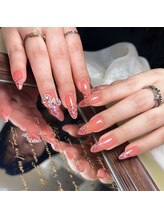 ブブ 渋谷(bubu)/ピーチピンクラメグラデーション