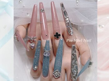 ロングスカルプ映えネイル