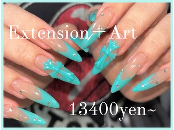 ゆびノさき +tennojiの写真/[持ち込みデザインOK]Artやり放題60分￥7950～◆長さ出し10本￥5500◆指先からセンス漂う上級者な雰囲気を