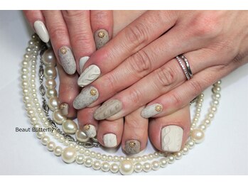 ネイルサロン スクール ビュートバタフライ 相模大野店(BEAUT BUTTERFLY)/あったかニットネイル