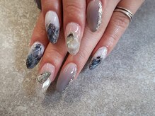 パステル(PASTEL)/COOLグレー大理石ネイル
