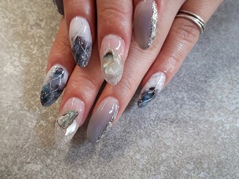 パステル(PASTEL)/COOLグレー大理石ネイル