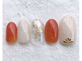 くすみカラー メタリック ネイル