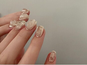 アイネイルズ 渋谷店(I nails)/【Kana.y】凸凹クリアシルバー