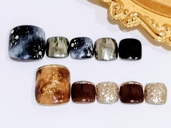 ミュゲットネイル(Muguet nail)/秋フットネイル