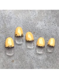 イエローフレンチ英字ライン