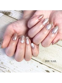 ジェル　手描き4本アート