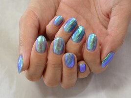 ブルー艶ちゅるネイル