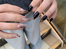 ナンバーネイル 名駅(N° nail)/ミラーフレンチ　チグハグ