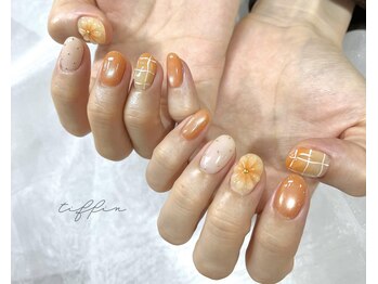 ネイルサロン ティフィン(tiffin)/～オレンジフラワーネイル～
